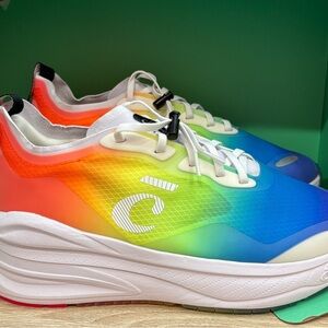 White and Rainbow Clove Pride sneakers